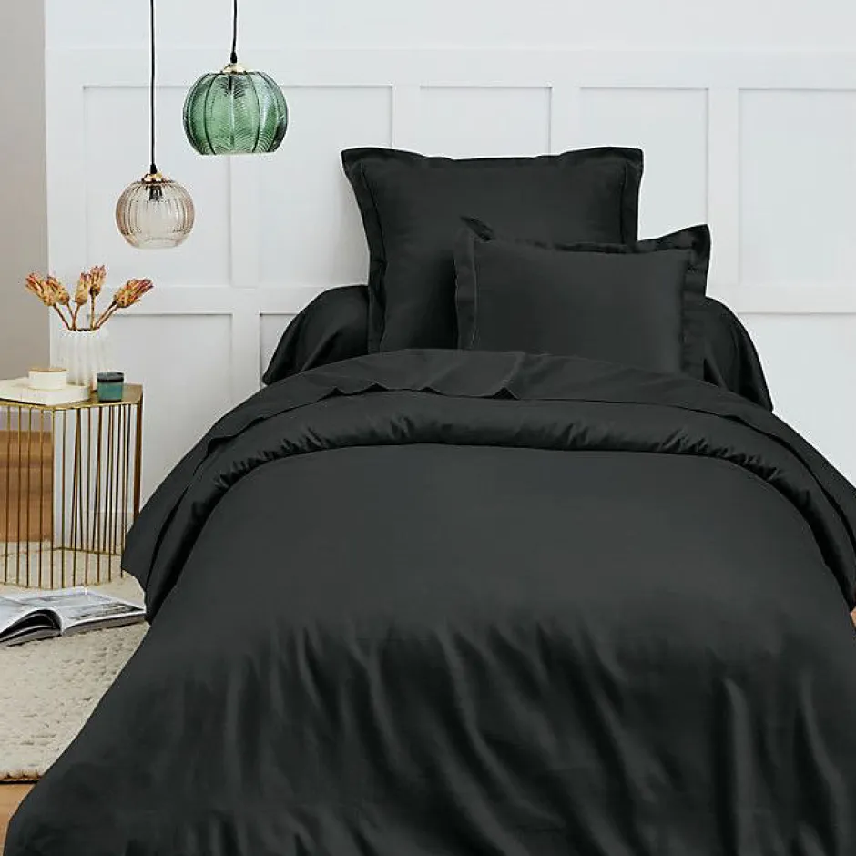 Coton Pur Housse de couette 140 x 200 cm "Prémium" pour lit 1 place - Prémium Truffe Discount