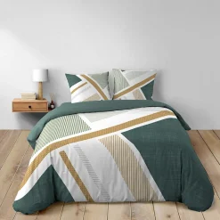 Douceur D'Intérieur Housse de couette 240 x 220 cm + 2 taies Coton 42 fils ZÉPHYR