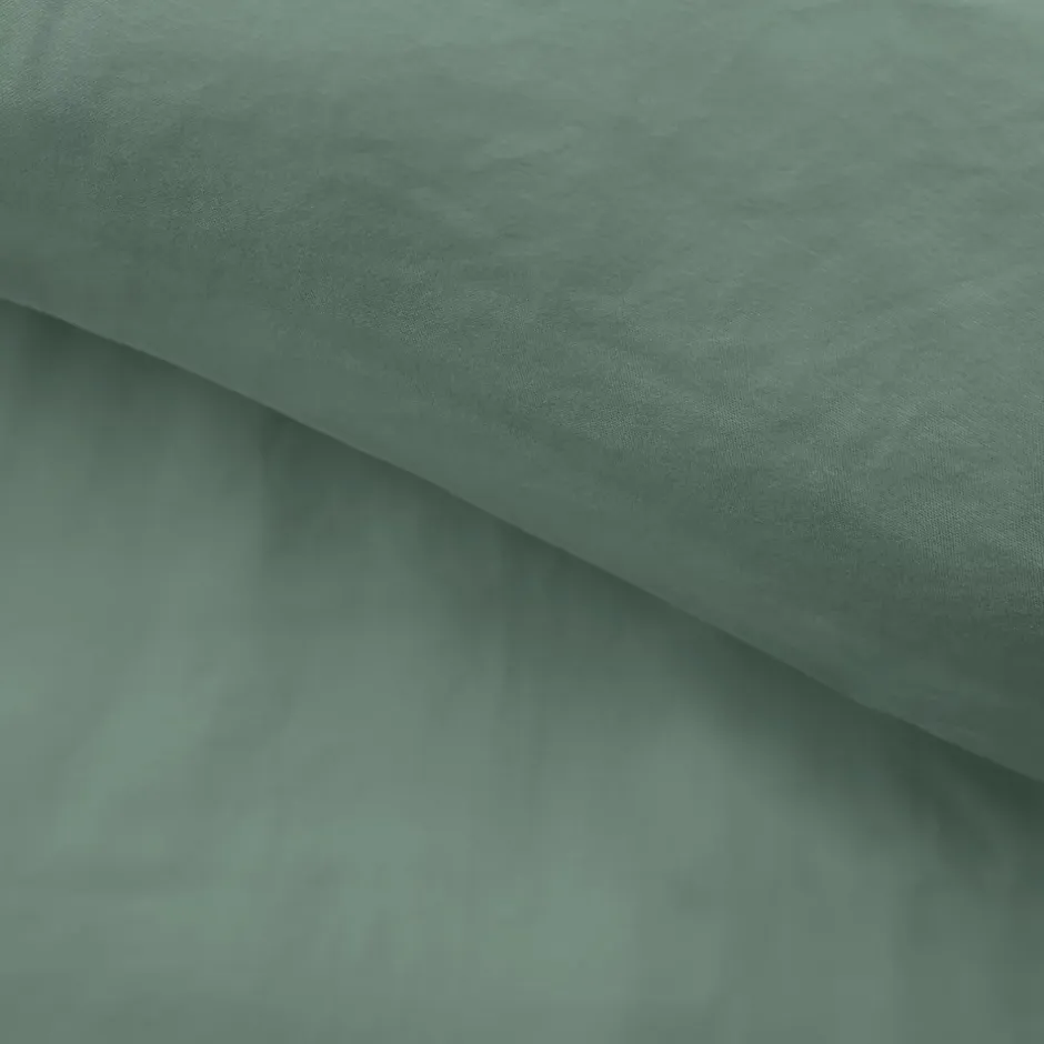 Douceur D'Intérieur Housse de couette 240 x 220 cm microfibre unie lavée LIAM Cèdre 2 taies incluses Clearance