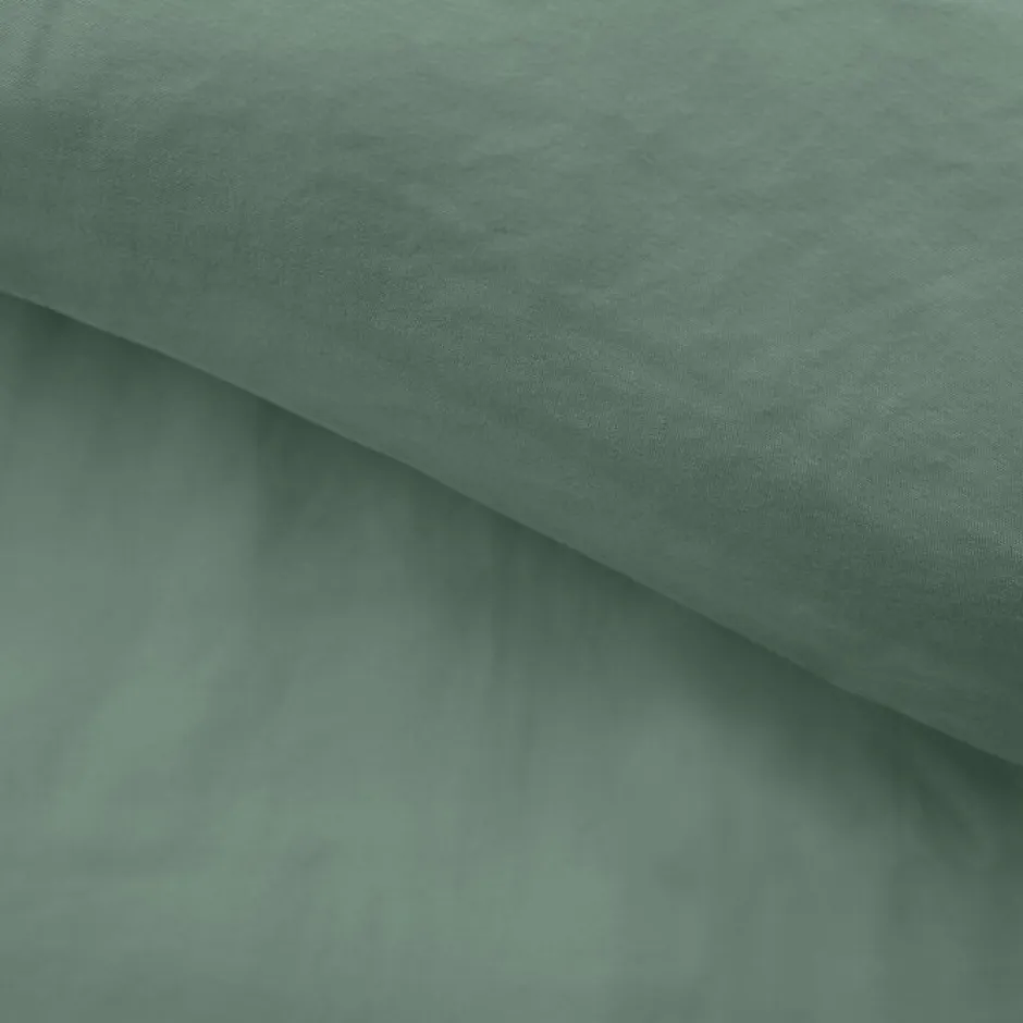 Douceur D'Intérieur Housse de couette 240 x 220 cm microfibre unie lavée LIAM Cèdre 2 taies incluses Clearance