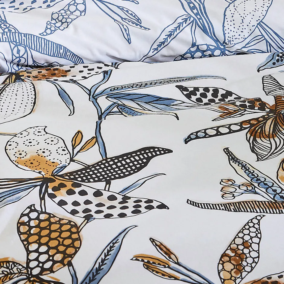 Tradilinge Housse de couette aux fleurs exubérantes (240x220 cm - Blanc)