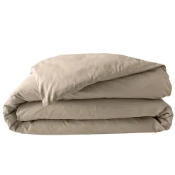 Douceur D'Intérieur Housse de Couette Beige en Percale de Coton Douceur et Élégance 260 x 240 cm