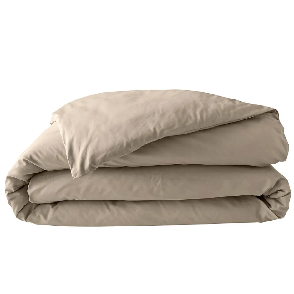Douceur D'Intérieur Housse de Couette Beige en Percale de Coton Douceur et Élégance 260 x 240 cm