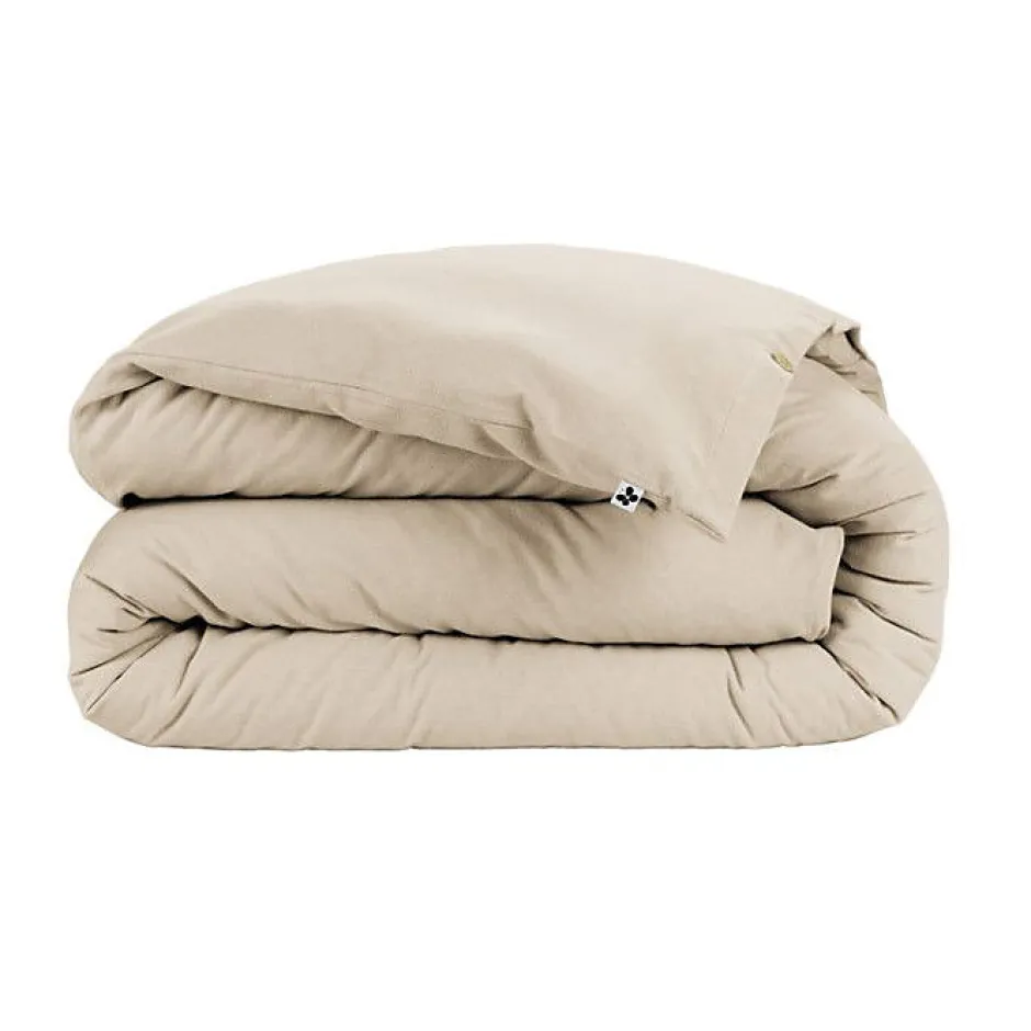 L'Effet Papillon Housse de couette "Candice" toutes dimensions Flanelle de Coton - Candice Sable - Housse de couette 240 x 220 cm