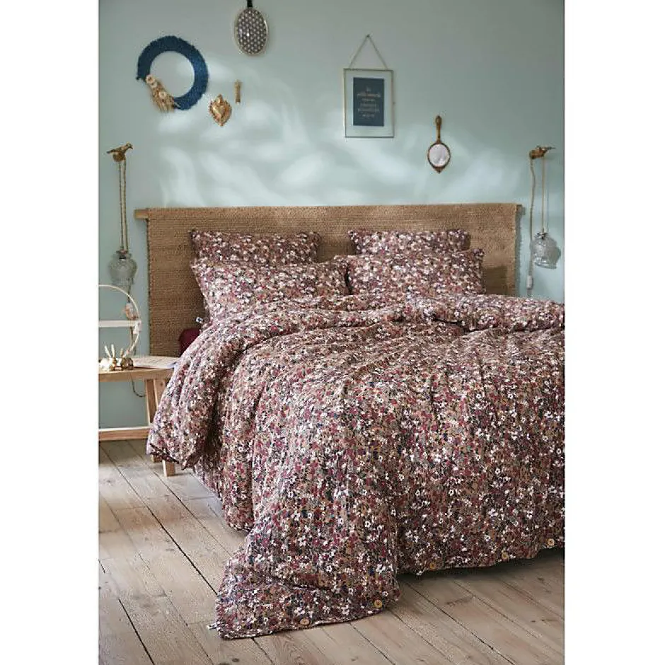 L'Effet Papillon Housse de couette "Capucine" toutes dimensions "Gaze de Coton" - Capucine Camel - Housse de couette 240 x 220 cm Clearance