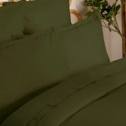 Atmosphera Créateur D'Intérieur Housse de couette Carina coton 240x220cm vert kaki - Atmosphera