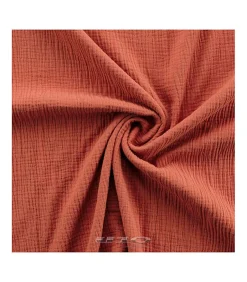 Douceur D'Intérieur Housse de couette double gaze coton uni Terracotta - 220x240cm - Terre cuite Outlet