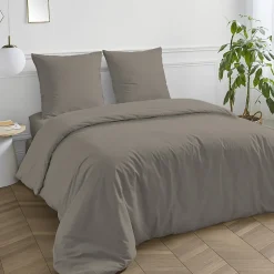 Future Home Housse de couette en coton 57 fils unie 200x200cm