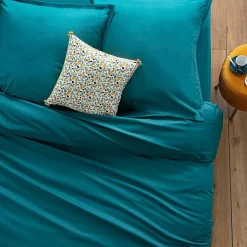 Atmosphera Créateur D'Intérieur Housse de couette en coton - bleu canard 240x220 cm - Atmosphera