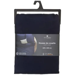 Atmosphera Créateur D'Intérieur Housse de couette en coton - bleu encre 240x220 cm - Atmosphera