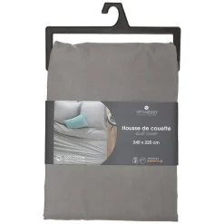 Atmosphera Créateur D'Intérieur Housse de couette en coton - gris 240x220 cm - Atmosphera
