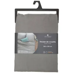 Atmosphera Créateur D'Intérieur Housse de couette en coton - gris 240x220 cm - Atmosphera