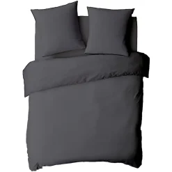Future Home Housse de couette en coton 57 fils unie 200x200cm