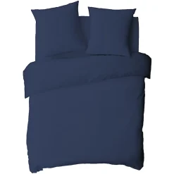 Future Home Housse de couette en coton 57 fils unie 140x200cm Discount