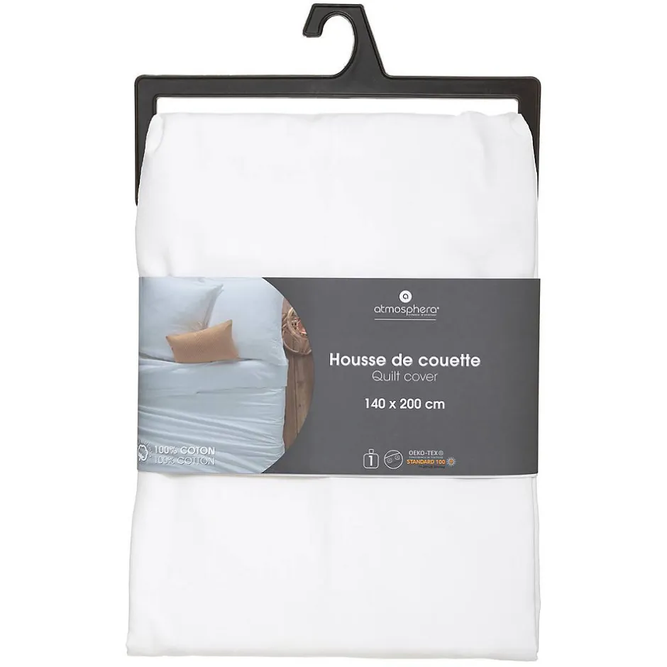 Atmosphera Créateur D'Intérieur Housse de couette en coton - blanc 140x200 cm - Atmosphera