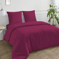 Future Home Housse de couette en coton 57 fils unie 140x200cm