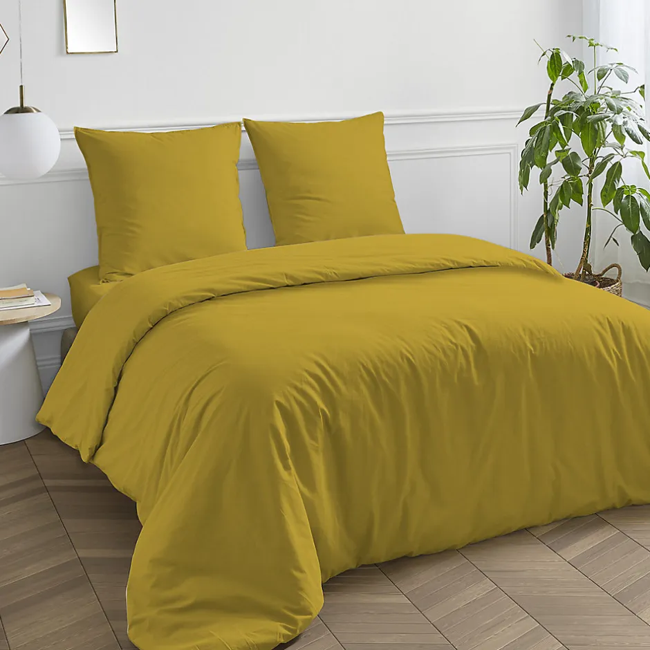 Future Home Housse de couette en coton 57 fils unie 140x200cm