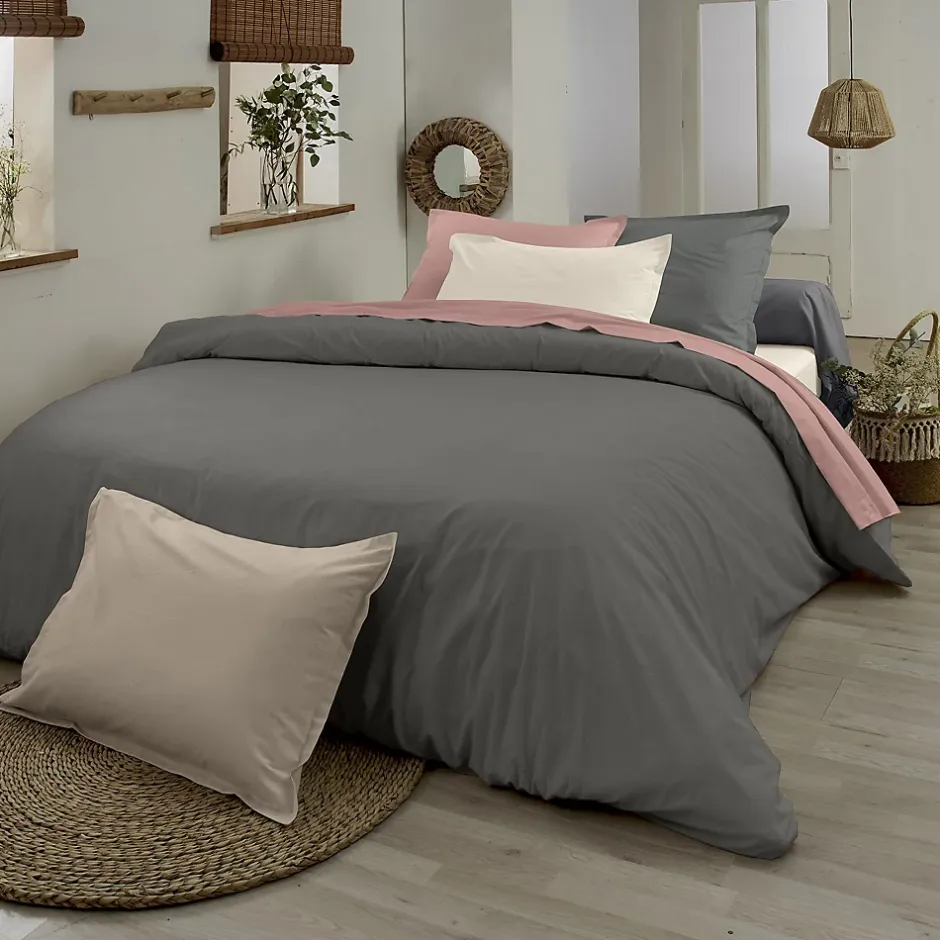 Tradilinge Housse de couette en coton biologique (240x220 cm - Marron Clair) Sale