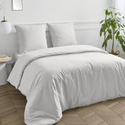 Future Home Housse de couette en coton 57 fils unie 140x200cm