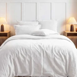 Sensei Maison Housse de couette en gaze de coton Blanc 200x200 cm LOFT