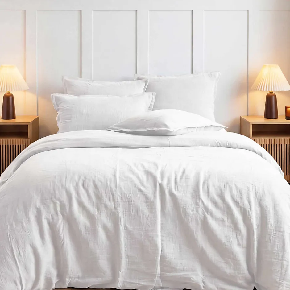 Sensei Maison Housse de couette en gaze de coton Blanc 200x200 cm LOFT