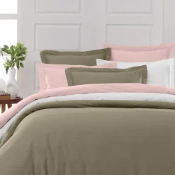 Sensei Maison Housse de couette en percale coton Taupe 200x200 cm SOFT PERCALE