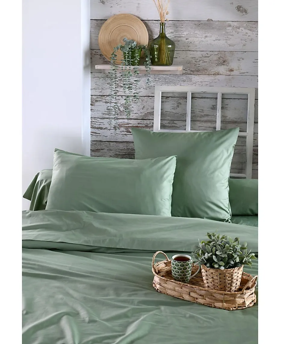Eden Housse de couette en percale de coton uni Elysée