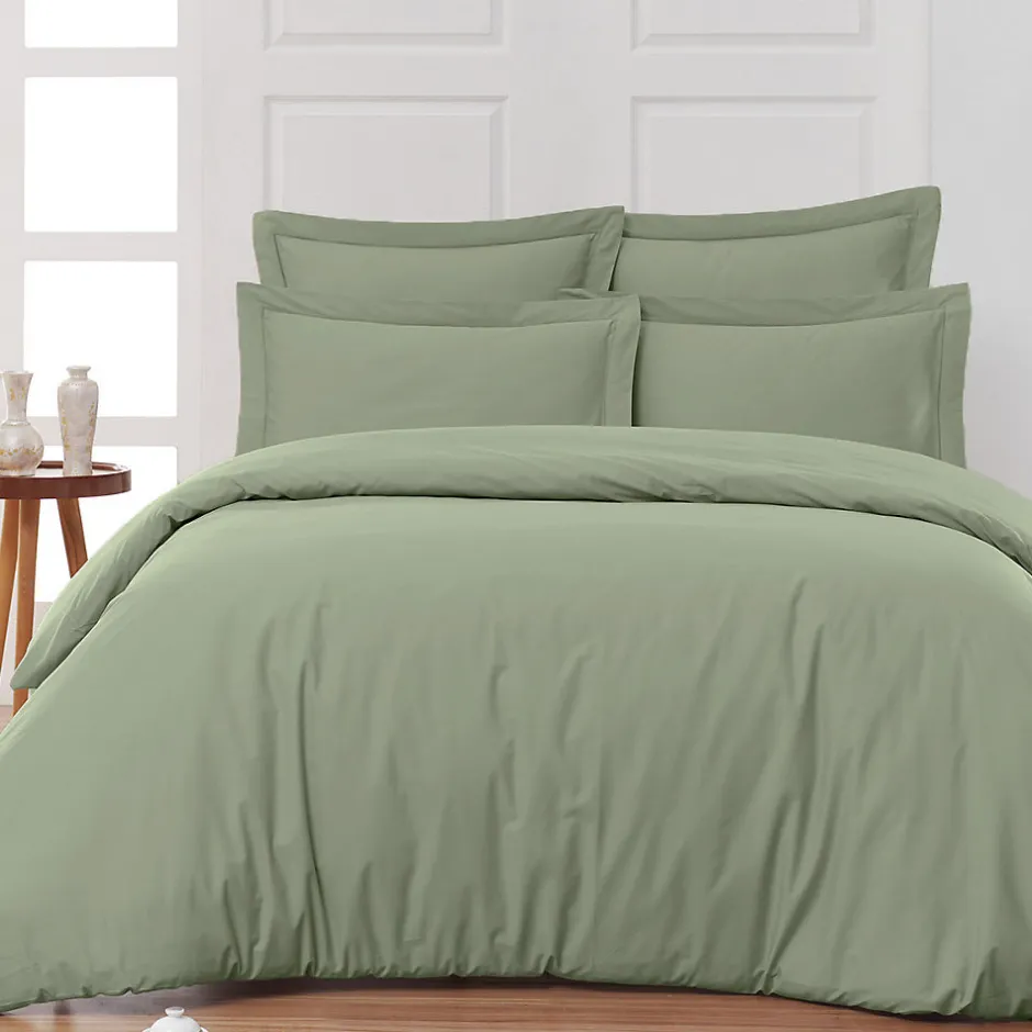 Sensei Maison Housse de couette en percale coton Sauge 140x200 cm SOFT PERCALE