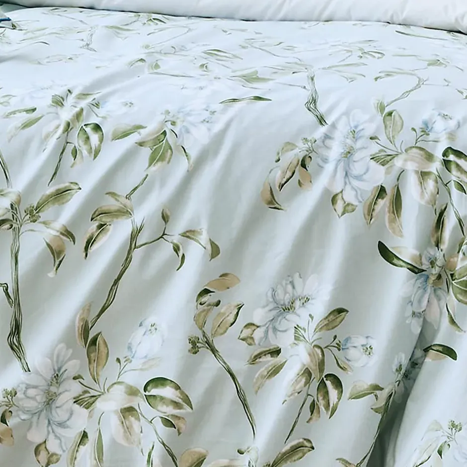 Tradilinge Housse de couette en percale de coton au style anglais (140x200 cm - Céladon) Best