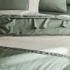 Tradilinge Housse de couette en percale de coton au galon géométrique (260x240 cm - Vert Olive) Best