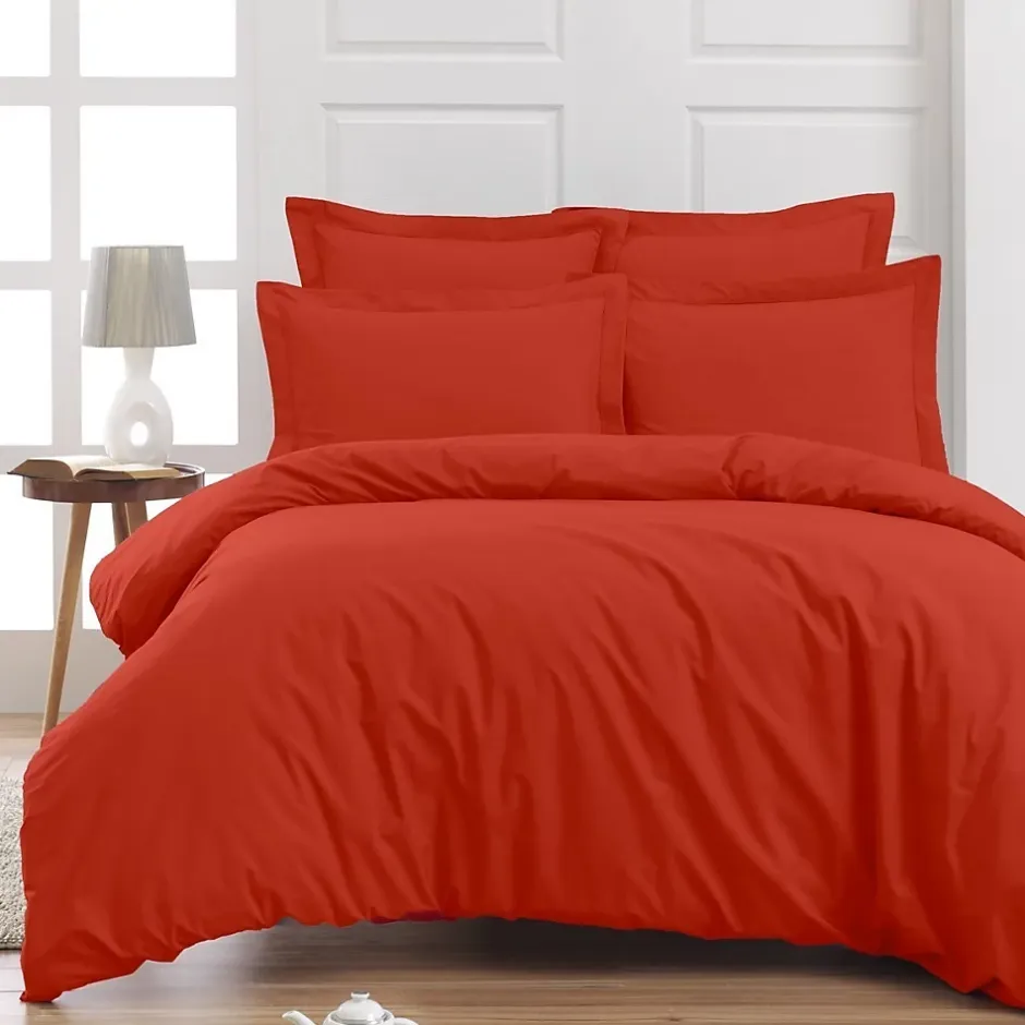 Sensei Maison Housse de couette en percale coton Terracota 140x200 cm SOFT PERCALE New