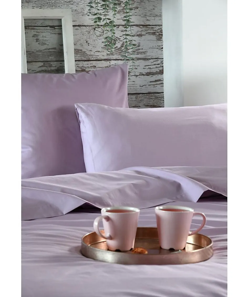 Eden Housse de couette en percale de coton uni Elysée