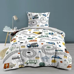 Douceur D'Intérieur Housse de couette enfant 140 x 200 cm + 1 taie Coton 42 fils PTI BOLIDE Best