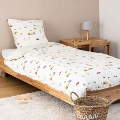 Atmosphera Créateur D'Intérieur Housse de couette enfant 140x200 VOITURES + taie coton 57 fils Outlet