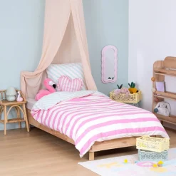 Atmosphera Créateur D'Intérieur Housse de couette enfant 140x200 Rayures + taie coton 57 fils