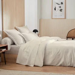 Tradilinge Housse de couette esprit grand hôtel (240x220 cm - Sable)