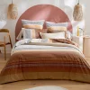 Tradilinge Housse de couette esprit géométrique en coton (260x240 cm - Cuivre)