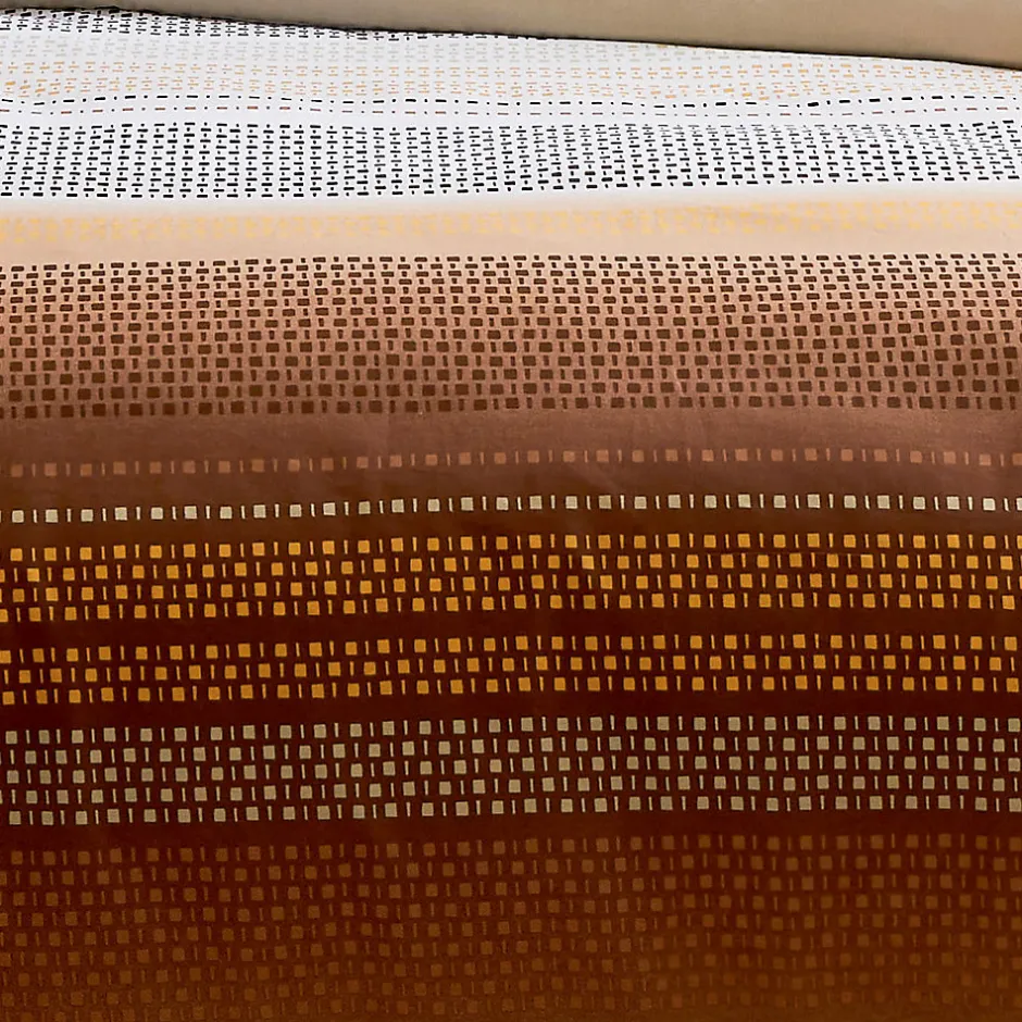 Tradilinge Housse de couette esprit géométrique en coton (260x240 cm - Cuivre)