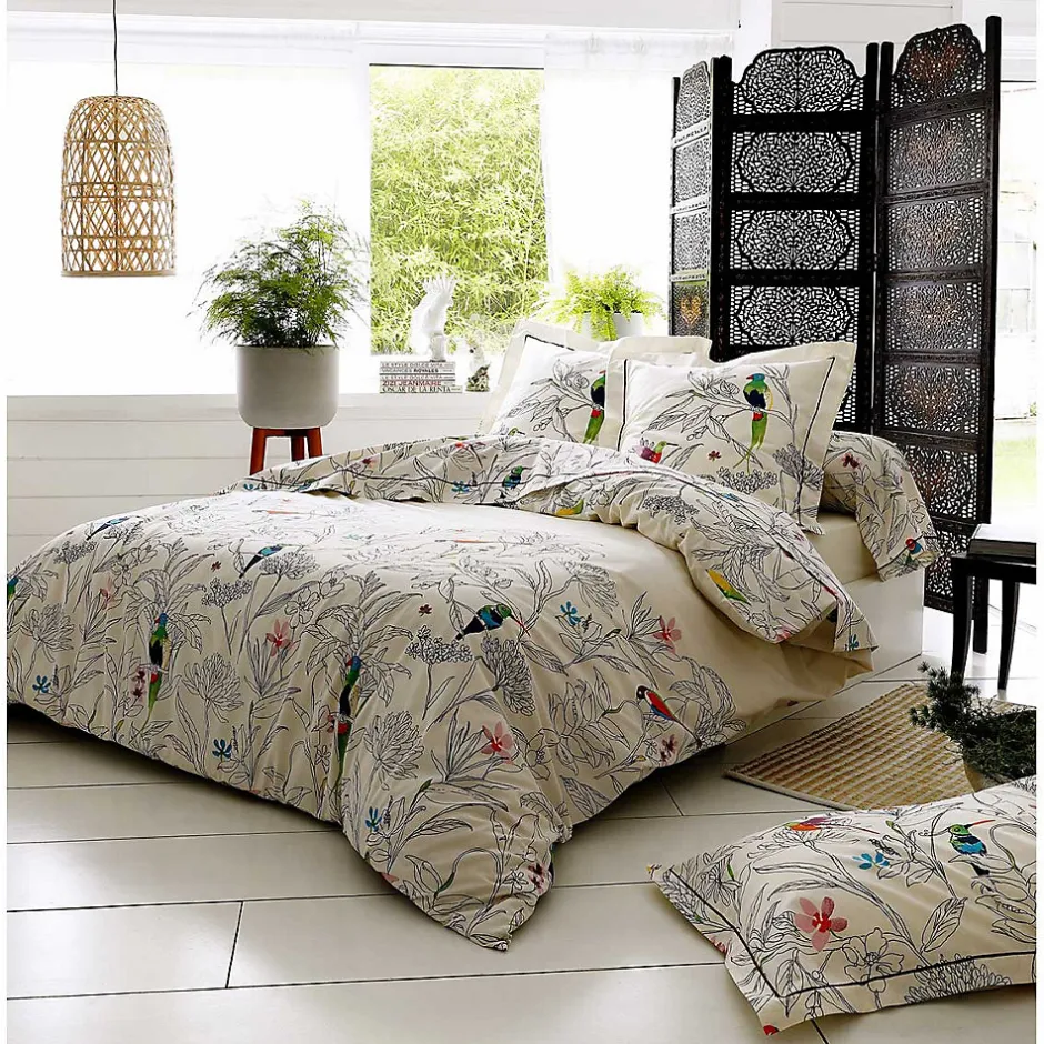 Tradilinge Housse de couette faune et flore (200x200 cm - Ecru)