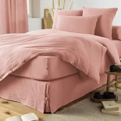 L'Effet Papillon Housse de couette "Gaïa" toutes dimensions "Gaze de Coton" - Gaïa Rose Pêche - Housse de couette 260 x 240 cm