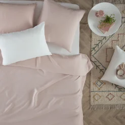 Atmosphera Créateur D'Intérieur Housse de couette Linah - rose - lin lavé 260x240 cm - Atmosphera