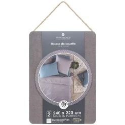 Atmosphera Créateur D'Intérieur Housse de couette Linah - gris - lin lavé 240x220 cm - Atmosphera