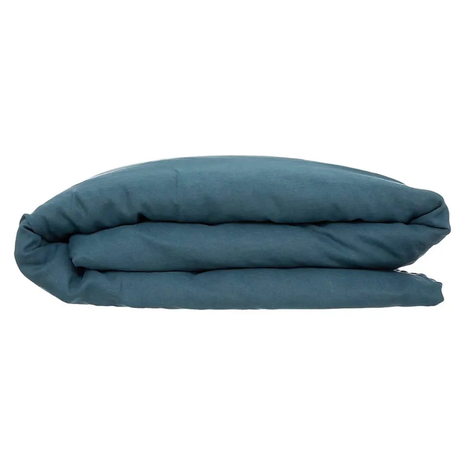 Atmosphera Créateur D'Intérieur Housse de couette Linah - bleu canard - lin lavé 260x240 cm - Atmosphera Sale