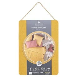 Atmosphera Créateur D'Intérieur Housse de couette Linah - jaune ocre - lin lavé 240x220 cm - Atmosphera