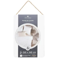 Atmosphera Créateur D'Intérieur Housse de couette Linah - blanc - lin lavé 260x240 cm - Atmosphera