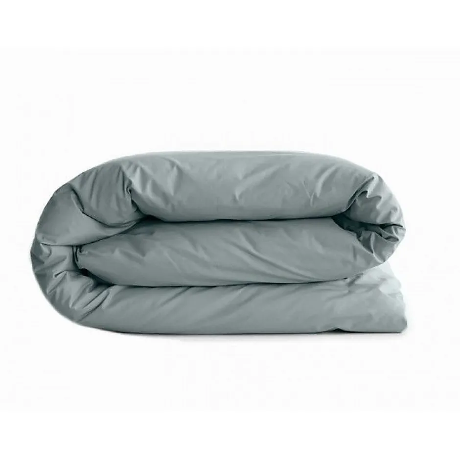Vent Du Sud Housse de couette "Manoir" percale pur coton peigné longues fibres 80 fils/cm² - Lichen - Housse de couette 240 x 220 Outlet