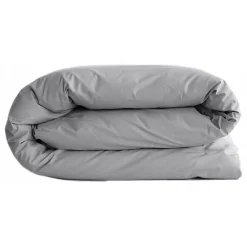 Vent Du Sud Housse de couette "Manoir" percale pur coton peigné longues fibres 80 fils/cm² - Acier - Housse de couette 260 x 240 c Hot