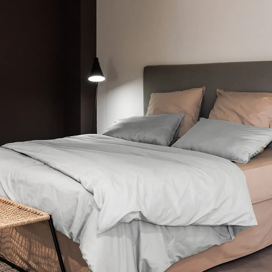 Linnea Housse de couette PALACE pur coton lavé 280x240 cm uni blanc neige