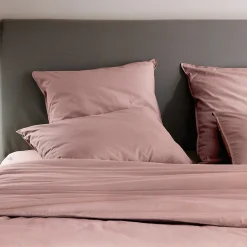 Linnea Housse de couette PALACE pur coton lavé 240x220 cm uni rose