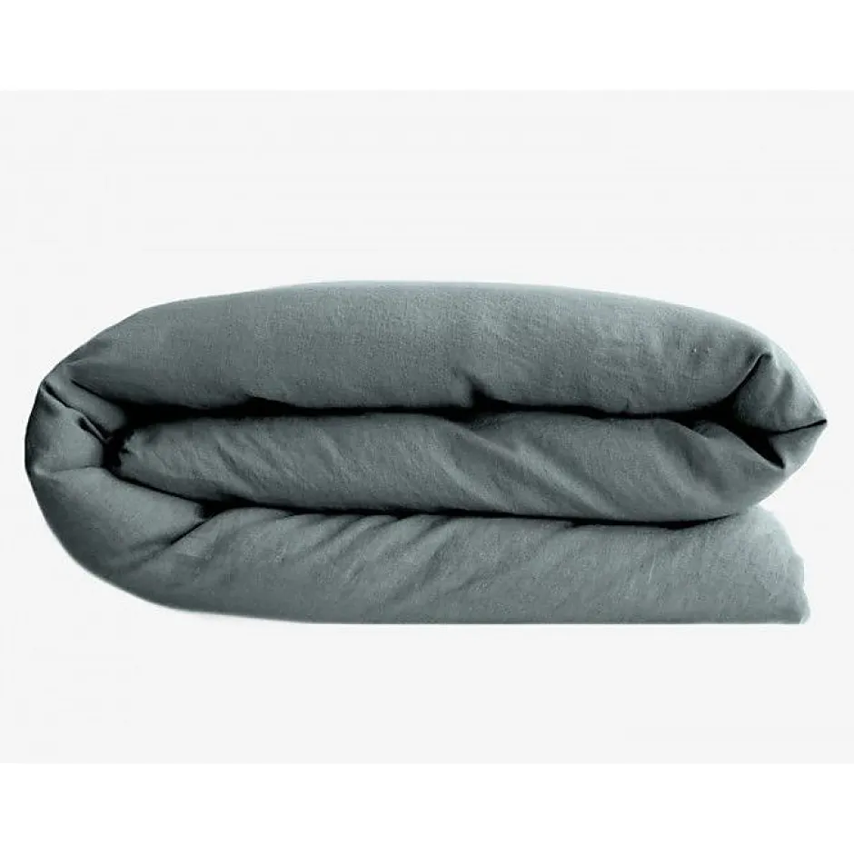 Vent Du Sud Housse de couette Palace 100% coton teint lavé - Palace Lichen - Housse de couette 240 x 220 cm